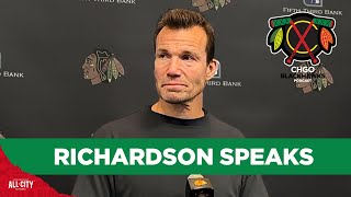 Luke Richardson addresses media at Chicago Blackhawks training camp  CHGO Blackhawks Podcast [upl. by Eixor]