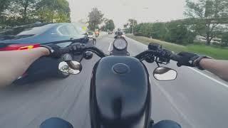 Riding my Harley Davidson Sportster 883 home POV [upl. by Om434]