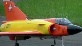 Own construction RC JET Dessault Mirage IIIC Swiss ELECTRIC DUCTED FAN [upl. by Coady]