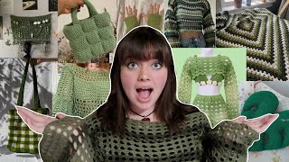 50 easy GREEN crochet ideas with patterns beginner crochet [upl. by Pallas]