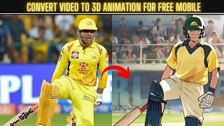 Convert Any Video To Animation For Free  Video to 3D Animation  Kinemaster  Dhoni  IPL 2024 [upl. by Kataway]