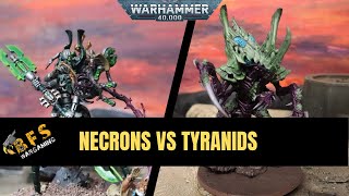 Necrons vs Tyranids Warhammer 40k Battle Report 10th Edition [upl. by Kalfas]