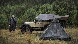 SOLO Camping in the RAIN  RELAX SLEEP and Eat in the TENT  Rain ASMR [upl. by Etnoled]