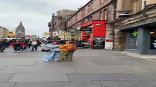 Edinburgh streets during the festival [upl. by Lamok]