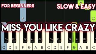 NATALIE COLE  MISS YOU LIKE CRAZY  SLOW amp EASY PIANO TUTORIAL [upl. by Larual532]