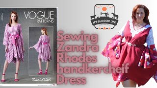 Sewing Vogue 1796 Zandra Rhodes Handkerchief Dress  but my way [upl. by Wilmar]