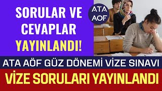 Ata Aöf Güz Dönemi Vize Sınav Soruları ve Cevapları Yayınlandı Sınav Sonuçları Ne Zaman Açıklanır [upl. by Sakmar406]