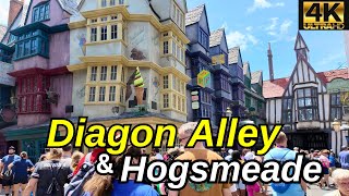 Exploring Diagon Alley amp Hogsmeade  HARRY POTTER⚡️ UNIVERSAL STUDIOS 4K WALKS [upl. by Seltzer]