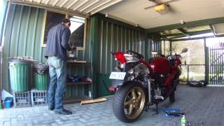 Leo Vince Install on my VFR800 [upl. by Haniraz]