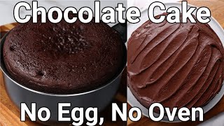 No Egg No Oven Chocolate Cake Recipe in Cooking Pan on Stove Top  Moist amp Soft Choco Cake Frosting [upl. by Eiramanig740]