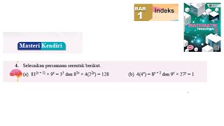 KSSM Matematik Tingkatan 3 Bab 1 indeks masteri kendiri no4 cabaran dinamis buku teks tingkatan 3 [upl. by Avonasac]