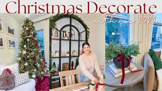 NEW CHRISTMAS DECORATE WITH ME 2024  Christmas Decor Ideas  Living Room and Kitchen  Part 1 [upl. by Etnomaj]