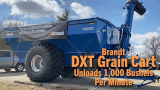 Brandt DXT Grain Cart Unloads 1000 Bushels Per Minute [upl. by Hank]