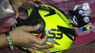 Best helmet under ₹2000 😍 how to change helmet visor  steelbird SBH17 terminator helmet in neon 🥰 [upl. by Massimo]