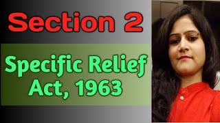 sra Section 2 of Specific Relief Act 1963  Definitions [upl. by Otrebilif]