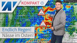 Karte der Hoffnung Endlich kräftiger Regen im Osten Modellvergleich bis Freitagabend Azorenhoch [upl. by Nahguav]