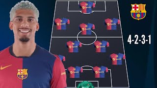 🚨 BARCELONA PREDICTED LINEUP WITH 4231 WITH RONALD ARAUJO 🔥 ✅ ARAUJOS BACK ✅ [upl. by Wurster835]