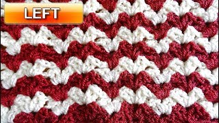 Easy Crochet Ripple crochet stitch  Left Handed Crochet Tutorial [upl. by Waldron]