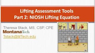 Advanced Ergonomics NIOSH Lifting Equation explained [upl. by Nref]