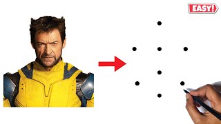 Wolverine Drawing from Dots  How to Draw Wolverine  Deadpool amp Wolverine [upl. by Christianson]