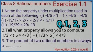 class 8 rational numbers exercise 11 solutions q1 23  ncert cbse 2024 [upl. by Auhsej]