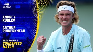 Andrey Rublev vs Arthur Rinderknech Condensed Match  2024 US Open Round 2 [upl. by Airamzul]