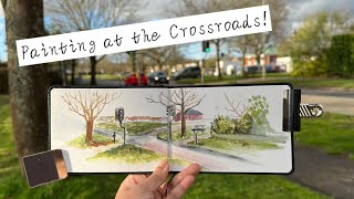 Lets Go Painting Urban sketching at Crossroads [upl. by Akinod]