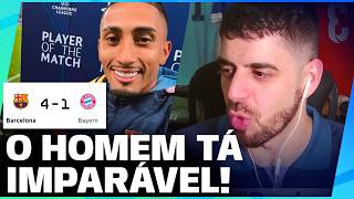 Comentando BARCELONA 41 BAYERN 🔥 Show do Raphinha 🔥 [upl. by Lindeberg]