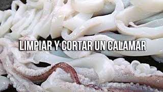 Cómo limpiar y cortar un calamar [upl. by Atsahs410]