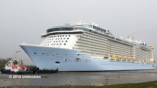 SPECTRUM OF THE SEAS  amazing spectacular ship horn during the Ems conveyance  4KQualityVideo [upl. by Hacim]