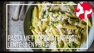 Pasta met doperwtenpesto lenteui en pecorino  OhMyFoodness [upl. by Audry]