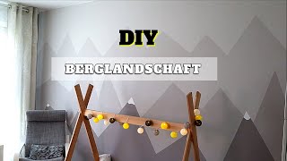 BERGLANDSCHAFT KINDERZIMMER  Einfache Wandgestaltung im Kinderzimmer  Mountain Mural DIY [upl. by Tedra]