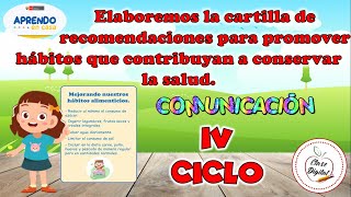 Elaboremos la cartilla de recomendaciones para promover hábitos que contribuyan a conservar la salud [upl. by Munroe799]