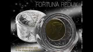 25 silver coin in a cylinder shape  quotFortuna Reduxquot  Niue Island 2014 The coin with third page [upl. by Inglebert]