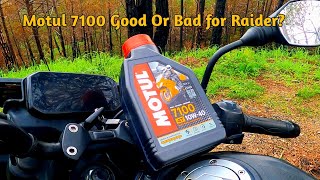 Motul 7100 10w40 Full review after riding 10k km in tvs raider [upl. by Adnyleb]