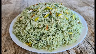 Zamarod Pulao  Afghani spinach Rice recipe [upl. by Kirwin]