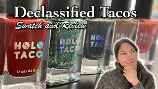 Holo Taco Declassified Tacos Swatch and Review  Dec 2023 nail polish [upl. by Santoro]