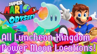 All Luncheon Kingdom Power Moon Locations  Super Mario Odyssey [upl. by Anairo]