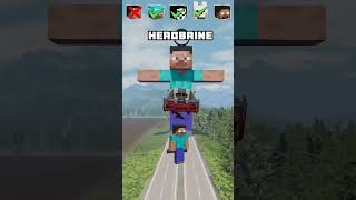 NOOB vs PRO vs HACKER vs HEROBRINE Car jump challenge 😎🚗 shorts beamngdrive [upl. by Jaquenette]