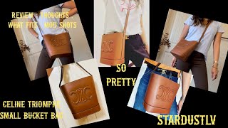 Celine Triomphe Small Bucket Bag Review  My Thoughts  What Fits  Mod Shots [upl. by Ezarra]