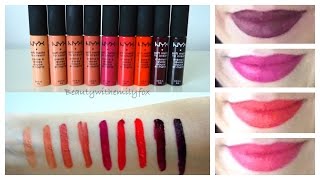 NYX Soft Matte Lip Cream Lip Swatches ALL NEW SHADES 2014 [upl. by Dietz307]