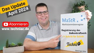 Balkonkraftwerk – Marktstammdatenregister Anmeldung – Update April 2024 – 800W – Techniac [upl. by Rialb]