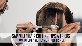 How To Cut A No Tension Full Fringe  Zoey Deschanel Bangs Tutorial [upl. by Hazeghi]