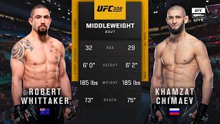 🔴 UFC 308 Robert Whittaker vs Khamzat Chimaev  Full Fight amp Highlights  Middleweight Bout [upl. by Zurc]