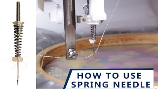 Class 61 How to use Spring Needle amp water soluble stabilizer Part2 Schmetz Embroidery [upl. by Yliram]