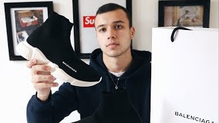 Review BALENCIAGA SPEED TRAINER  ON FEET [upl. by Thorley]