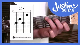 G7 C7 B7 Chords Guitar Lesson BC141 Guitar for beginners Stage 4 [upl. by Nikolas527]