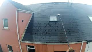 Roof Clean Using A Pressure Washer And Power Pole Set Up [upl. by Letsirhc]