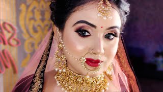 STEP BY STEP HD BRIDAL MAKEUP TUTORIAL  Newly bride karwa chauth makeup look [upl. by Gnil]