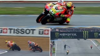 Best Battles of 2012 Valentino Rossi vs Casey Stoner in Le Mans [upl. by Hilleary9]